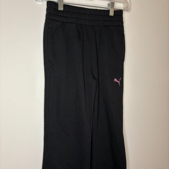 PUMA NEW Galactic Fleece Flare Pant Girls M (8/10) Black Stretch - Picture 3 of 7